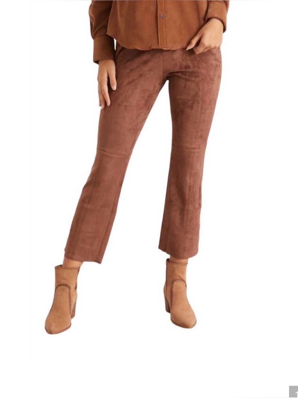 NWT  ANN  MASHBURN Faye Cropped Seamed   Kickflare Pants S